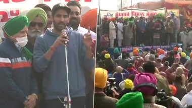 Vijender Singh Joins Farmers' Protest at Singhu Border, Says 'Will Return Rajiv Gandhi Khel Ratna Award If Farm Laws Not Withdrawn'