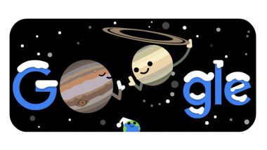 Winter Solstice 2020 and the Great Conjunction Google Doodle: Jupiter, Saturn and Earth, Search Engine Giant’s Adorable Animated Doodle Perfectly Marks the First Day of Winter