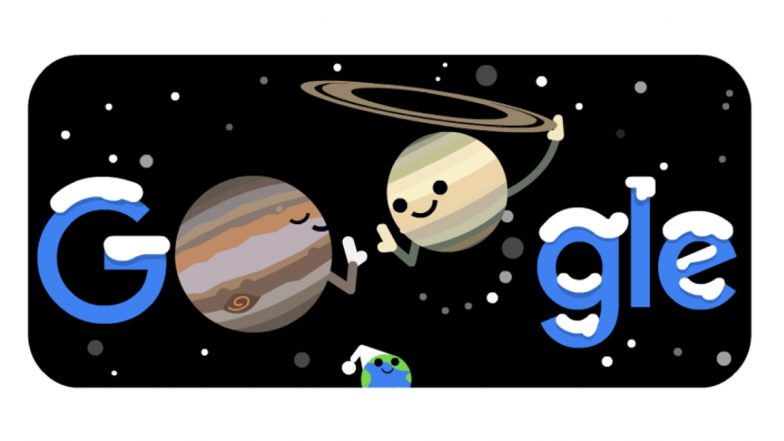 Winter Solstice 2020 and the Great Conjunction Google Doodle: Jupiter, Saturn and Earth, Search Engine Giant’s Adorable Animated Doodle Perfectly Marks the First Day of Winter