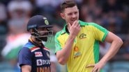 Is Virat Kohli Josh Hazlewood&rsquo;s Bunny? Australia Pacer Dismisses Indian Captain for the Fourth Consecutive Time in ODIs, Twitterati React With Memes and Jokes