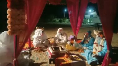 Rajasthan Couple Married at Kelwara Covid Centre Wearing PPE Kits as Bride Tests Positive on Wedding Day (Watch Video)