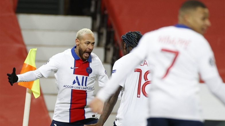 Neymar Jr Scores a Brace During PSG vs Manchester United in UCL 2020-21, Expresses Desire To Reunited With Lionel Messi at Barcelona