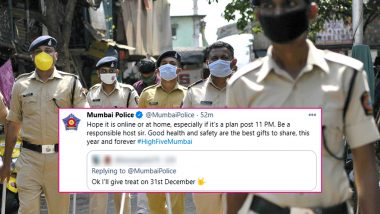 Mumbai Police's Quirky Reply to Twitter User Who Wants to 'Treat' the Force For Completing 5 Years on Micro-Blogging Platform Is Winning Reactions!