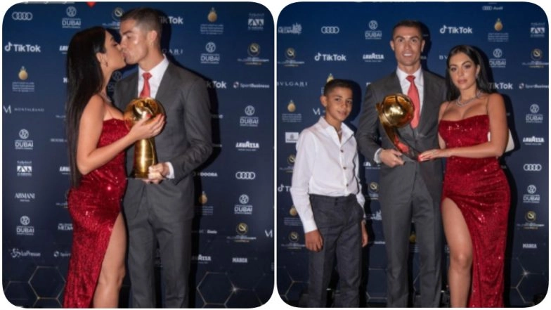 Cristiano Ronaldo ‘Thanks’ Girlfriend Georgina Rodríguez & Son CR7 Junior For Their Love & Support After Winning Globe Soccer Player of the Century Award (See Pics)