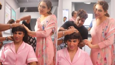 Coolie No 1: Sara Ali Khan Introduces Varun Dhawan As the 'Hottest Nurse' in a BTS Video from David Dhawan Film