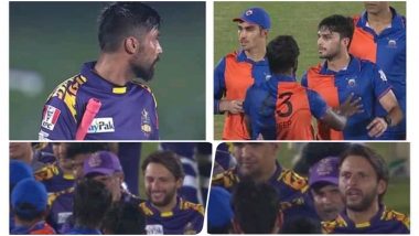 Shahid Afridi, Mohammed Amir Get into War of Words With Young Afghanistan Player Naveen-ul-Haq During Kandy Tuskers vs Galle Gladiators, Lankan Premier League 2020 (Watch Video)