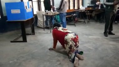 Panchkula Municipal Corporation Election 2020: Divyang Woman Crawls to Polling Booth to Cast Vote (Watch Video)