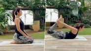 Shilpa Shetty Performs EkaPada Dhanurasana and Dhanurasana Yoga Asanas at Ease (Watch Video)