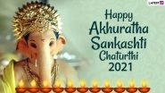 Akhuratha Sankashti Chaturthi 2021 Wishes, Greetings & HD Images: Share WhatsApp Stickers, Quotes & Facebook Status Pics of Lord Ganesha On The Auspicious Day