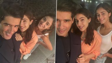 Sara Ali Khan, Ananya Panday, Manish Malhotra Pose For Selfies As The Trio Party Together At Karan Johar’s Residence! (View Pics)