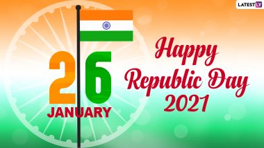 Happy Republic Day 2021 Wishes and WhatsApp Stickers: Gantantra Diwas Facebook Greetings, HD Images of Tiranga, Signal Messages and Telegram Photos to Send on January 26