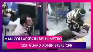 Man Collapses At Delhi Metro Station, CISF Guard Administers CPR, Saves Life; Act Caught On CCTV