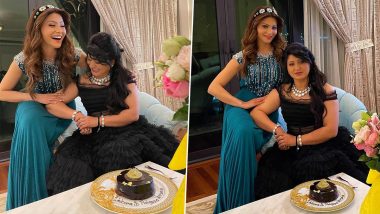 Urvashi Rautela Celebrates Mother’s Birthday with Love, Cuts the Cake with Mommy to Welcome New Year 2021 (Watch Video)