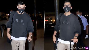 Virat Kohli Spotted at Airport Leaving For Chennai to Participate in India's Home Test Series Against England (See Pics)