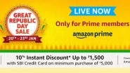 Amazon Great Republic Day Sale 2021 Live for Prime Members: Offers & Discounts on iPhone 12 Mini, Samsung M02s, Redmi 9 Power, Galaxy M31s