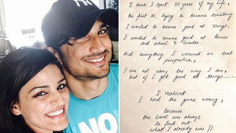 Shweta Singh Kirti Shares Sushant Singh Rajput’s Handwritten Note (See Pic)