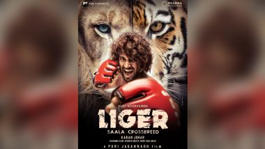 Liger: Vijay Deverakonda and Ananya Panday’s Film Gets a Title! Arjun Reddy Actor Turns Boxer in First Poster of Karan Johar’s South Foray (View Pic)