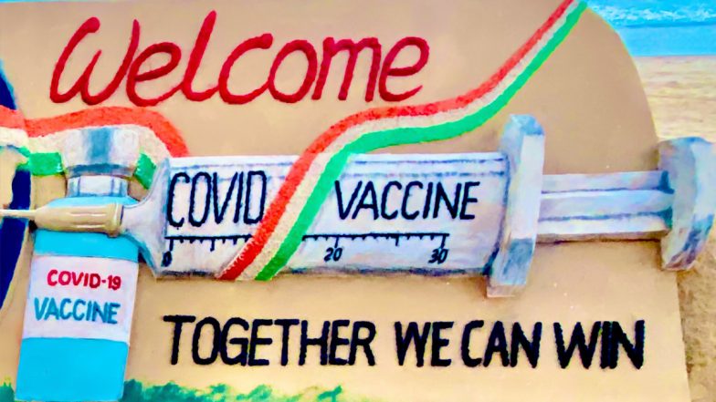 Sudarsan Pattnaik’s Sand Art & Congratulatory Posts Celebrate India’s COVID-19 Vaccine Drive
