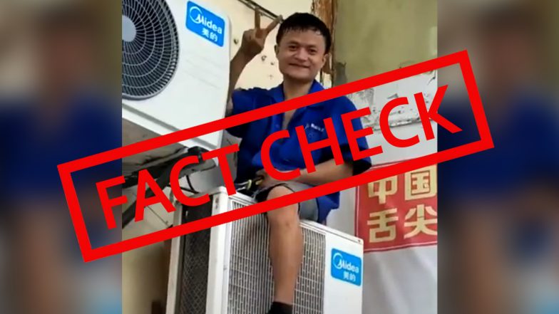 Jack Ma Found Repairing AC? Viral Video Claiming Alibaba's Founder Hanging on Window Pane is FAKE, Here's The Fact Check