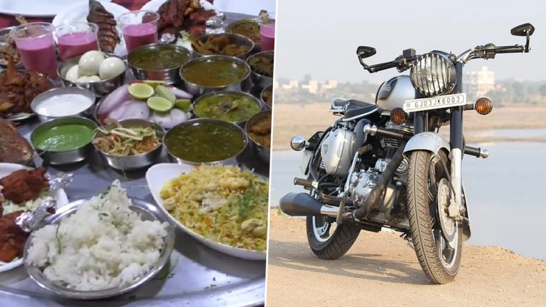 Bullet Thali Challenge: Maharashtra’s Shivraj Hotel Offers Royal Enfield Bike to the One Who Gobbles Up Bullet Thali in 60 Minutes