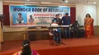 AS Hariharan, 13-Year-Old Boy, Achieves Feat To Enter ‘Wonder Book of Records’ by Playing 20 Songs in 30 Minutes on Keyboard With Blindfold