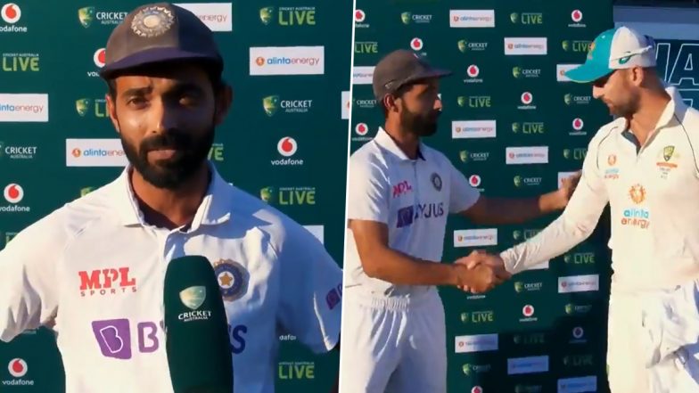 India Presents Australia Spinner Nathan Lyon With Signed Jersey for Completing 100 Test Matches (Watch Video)