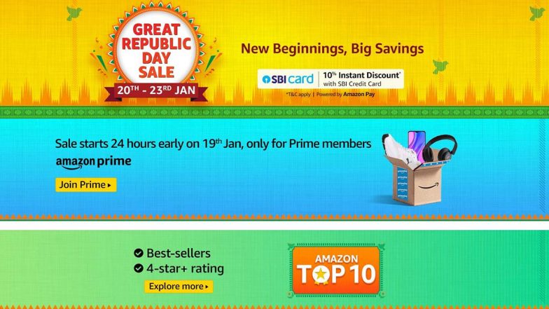 Amazon Great Republic Day Sale to Begin on January 20, 2021