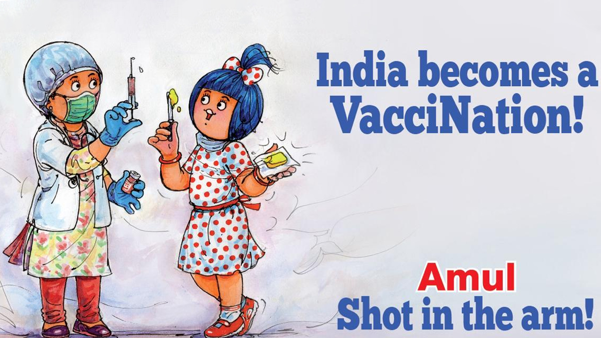 Amul Releases Topical Ad on COVID-19 Vaccine Roll Out in Country, Says ' India Becomes a VacciNation!' | 👍 LatestLY