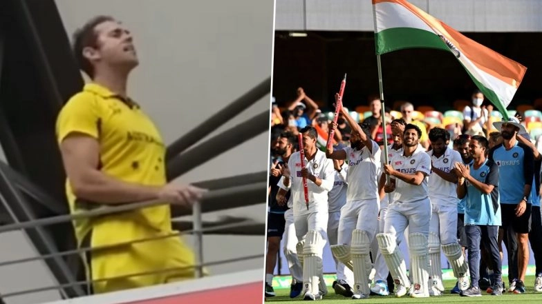 Video of Australian Fan Shouting ‘Bharat Mata Ki Jai’ and ‘Vande Mataram’ Slogans Goes Viral After India Beat Hosts at the Gabba To Win Series