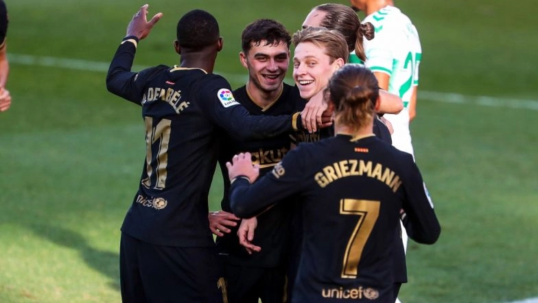 Elche 0–2 Barcelona, La Liga 2020–21 Goal Video Highlights: Frenkie De Jong, Riqui Puig Strikes Hand Ronald Koeman’s Side Comfortable Win
