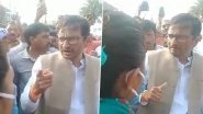 Congress MLA Harsh Vijay Gehlot Threatens Lady Government Officer During Party's Protest Against Farm Laws in Madhya Pradesh's Ratlam (Watch Video)