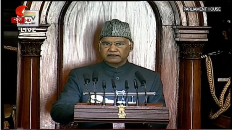 President Ram Nath Kovind During His Address to Joint Sitting of Both Houses of Parliament, Says ‘Govt Initiatives Led to Decline of Maternal, Child Mortality Rates’
