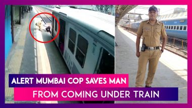 Alert Mumbai Railway Constable Saves Man From Coming Under Train In Nick Of Time