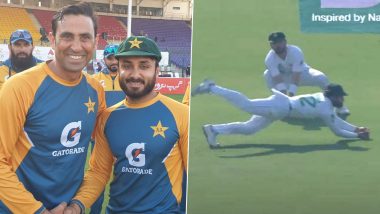 Imran Butt Takes Sensational Diving Catch On Debut To Remove Aiden Markram During PAK vs SA 1st Test at Karachi (Watch Video)