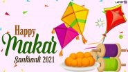 Makar Sankranti Images & HD Wallpapers for Free Download Online: Wish Happy Uttarayan 2021 With GIF Greetings, WhatsApp Stickers and Photo Messages