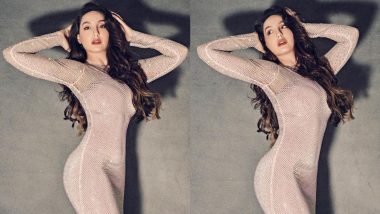 Nora Fatehi Flaunts Her Alluring Body in a Shiny Figure-Hugging Gown (View Pics)