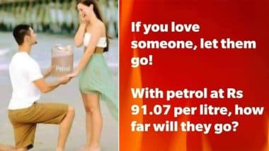 #PetrolPrice Memes Trend Online: Netizens Joke About Petrol as Valentine's Day Gift as Fuel Price See a Hike Again