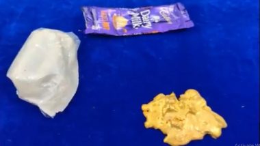 Gold Worth Over Rs 1.97 Crore Seized at Chennai International Airport; Woman Passenger Arrested for Concealing 660 Grams Gold in Chocolate Wrapper (Watch Video)