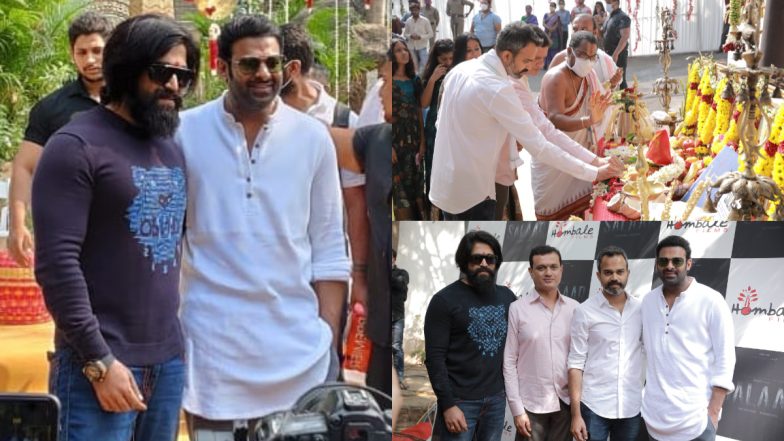 Salaar: Prabhas’ Actioner Launched; KGF Star Yash Makes His Presence Felt at the Puja Ceremony (View Pics)