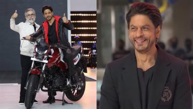 Shah Rukh Khan Exudes Cool and Crisp Vibe in His Classic Black Outfit at a Motorbike Event in Delhi (View Pics)