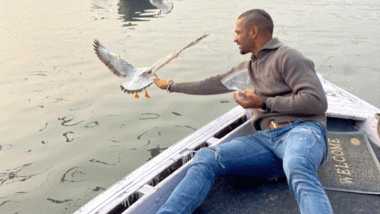 Shikhar Dhawan Feeds Birds During Boat Ride in Varanasi Despite Ban Due to Bird Flu, Lands Boatman in Trouble