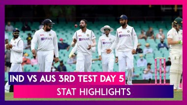 IND vs AUS 3rd Test 2021 Day 5 Stat Highlights: Hanuma Vihari, R Ashwin Help Visitors Secure Draw