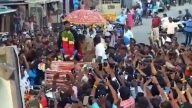 T Natarajan Receives Royal Welcome Upon Arrival at His Village, Taken Home on Chariot