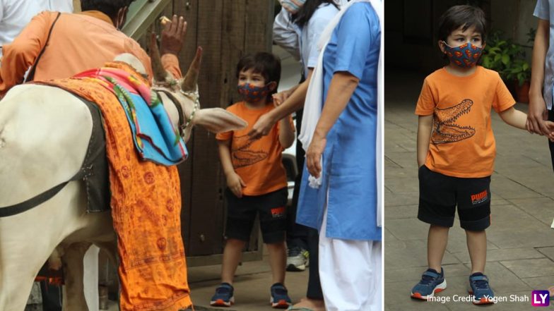 Kareena Kapoor Khan’s Little Munchkin Taimur Gets Excited As He Greets a Friendly Guest Outside His House
