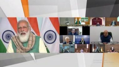 PM Narendra Modi Interacts With CMs of All States Over COVID-19 Situation, Says ‘Coordination Between Centre, States in Fighting COVID-19 Great Example of Federalism’