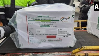 Covishield Vaccine: First Consignment of COVID-19 Vaccine Arrives at Delhi Airport From Pune, View Pics