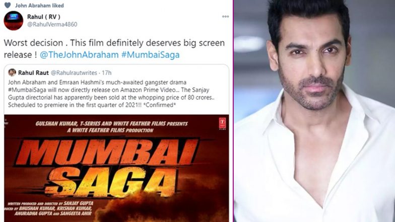 Is John Abraham Unhappy With Mumbai Saga's Digital-First Release On Amazon Prime Video?