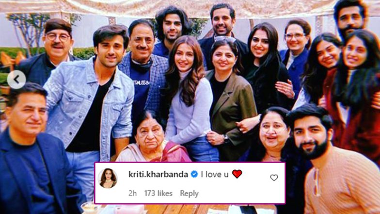 Kriti Kharbanda Comments ‘I Love You’ on Pulkit Samrat’s New Year Family Photo on Instagram 