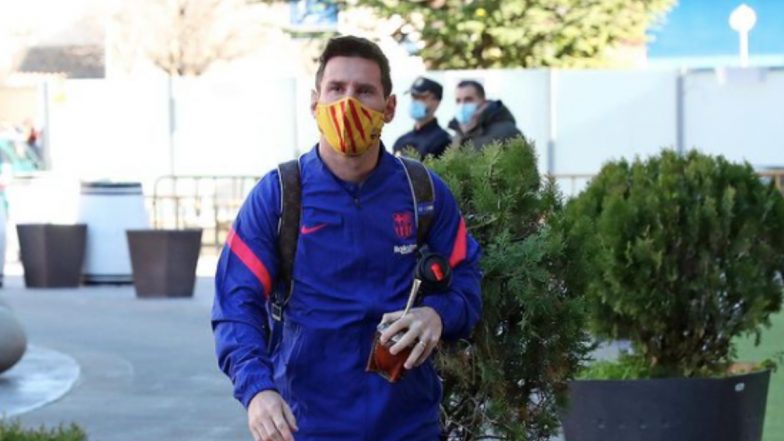 Lionel Messi Arrives in Huesca  for Barcelona’s Match Against the Home Side
