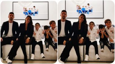 Lionel Messi Posts a Super Adorable Snap With Antonela Roccuzzo & Kids, Wishes Fans a Happy 2021